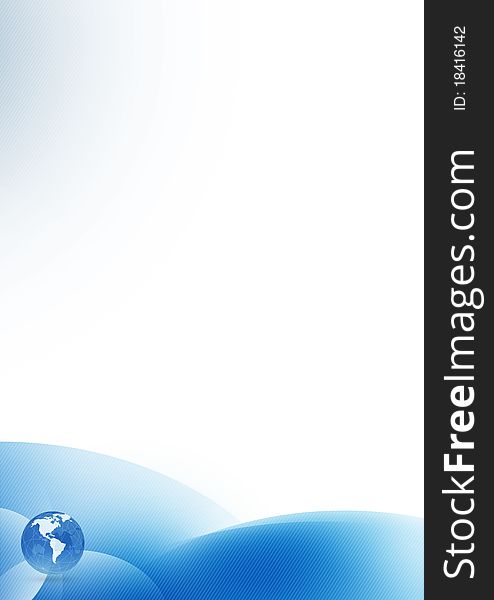 Blue World Globe Themed Business A4 Paper with. Blue World Globe Themed Business A4 Paper with