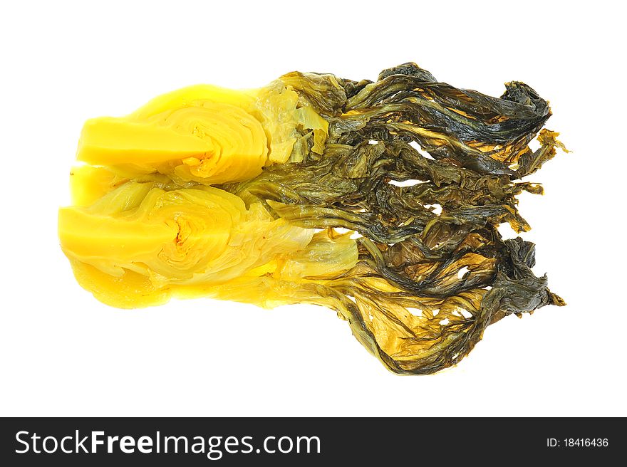 Chinese Preserved Salted Vegetable With White Background