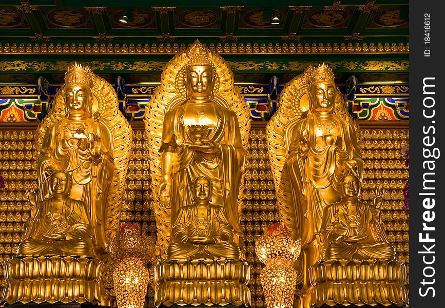 Buddha statue in Wat-Leng-Noei-Yi2 at Bang-Bua-Thong, Nonthaburi, Thailand