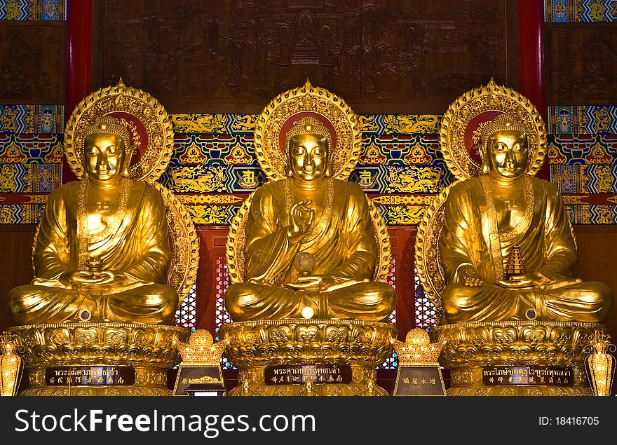 Buddha statue in Wat-Leng-Noei-Yi2 at Bang-Bua-Thong, Nonthaburi, Thailand