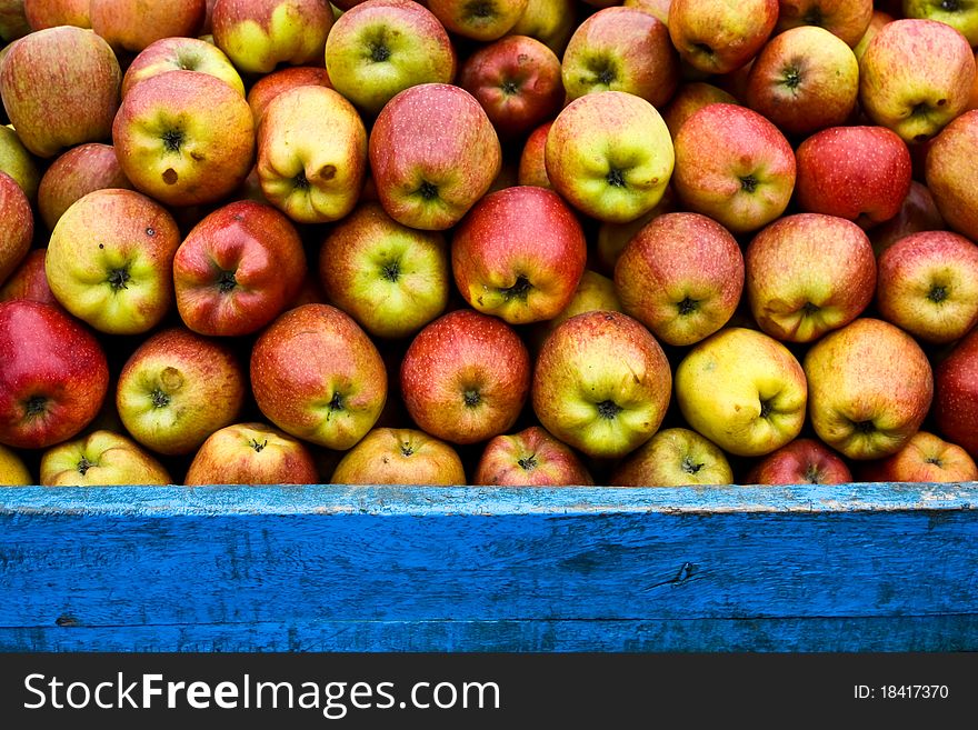 Apples in red mixed with yellow color.