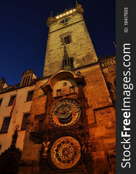 Orloj, Old Town City Hall, Old Town Square, Prague. Orloj, Old Town City Hall, Old Town Square, Prague.