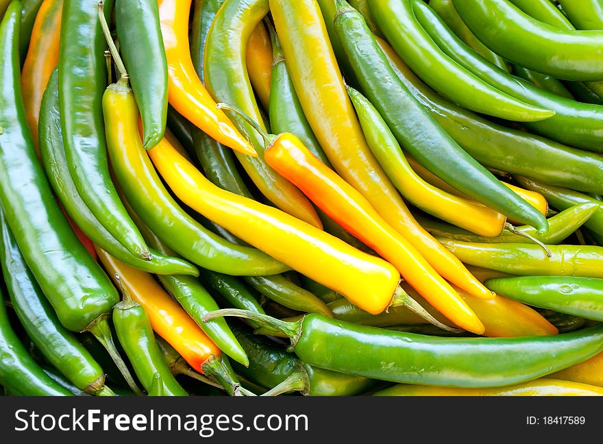 Green fresh pepper chile background. Green fresh pepper chile background