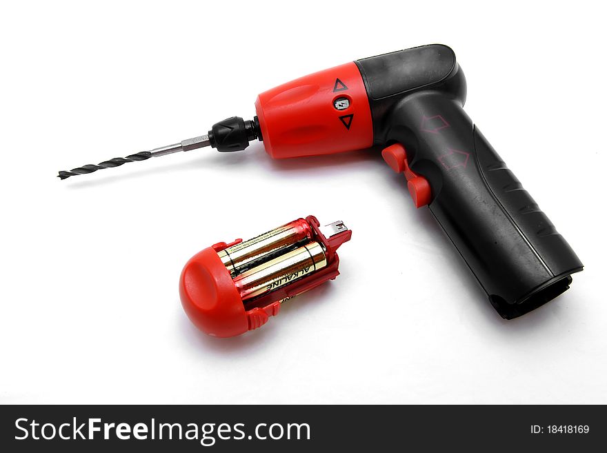 Isolated battery wireless drill screwdriver. Isolated battery wireless drill screwdriver