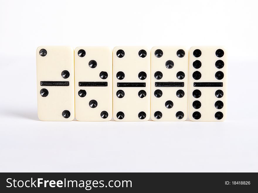 Some domino cubes in one row