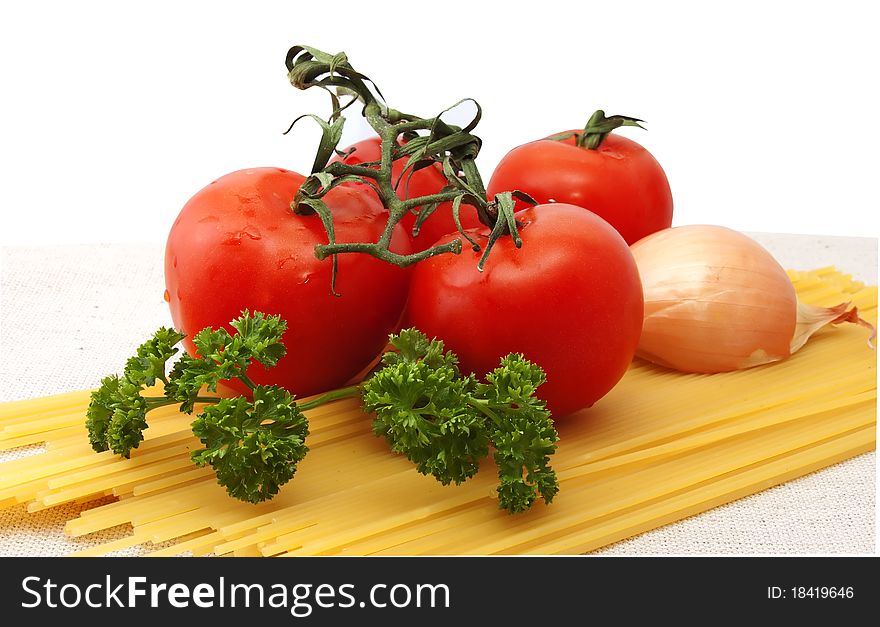 Bunch of tomatoes and spagetti