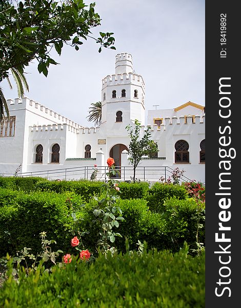 Public square at Tarifa village in Andalusia Spain. Public square at Tarifa village in Andalusia Spain