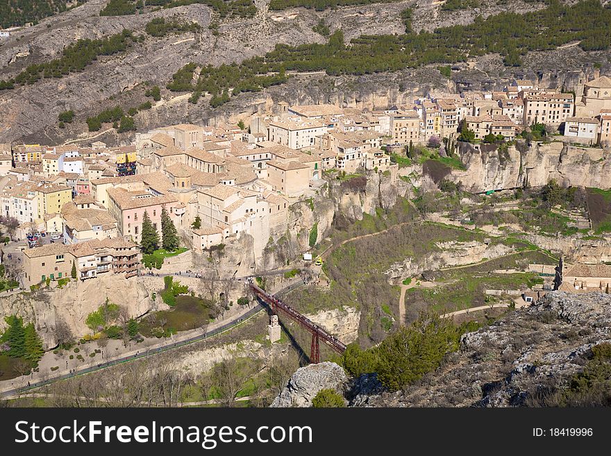 View of Cuenca city at Castilla-La Mancha in Spain. View of Cuenca city at Castilla-La Mancha in Spain