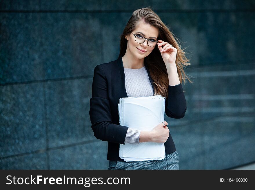 Russian Business Lady. Female Business Leader Concept. Portrait Of Successful Business Woman