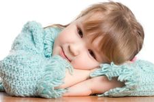 The Little Girl Dreams Isolated Royalty Free Stock Photos