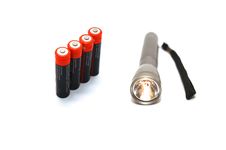 Flashlight With Batteries Stock Photography Flashlight With Batteries Stock Photography