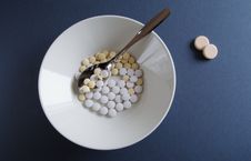 Pills For Breakfast Royalty Free Stock Images