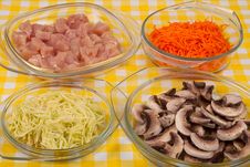 Chicken Breast And Chopped Vegetables Royalty Free Stock Photography Chicken Breast And Chopped Vegetables Royalty Free Stock Photography