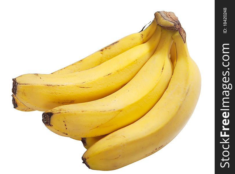 Not glamorous bunch of bananas, with  clipping path