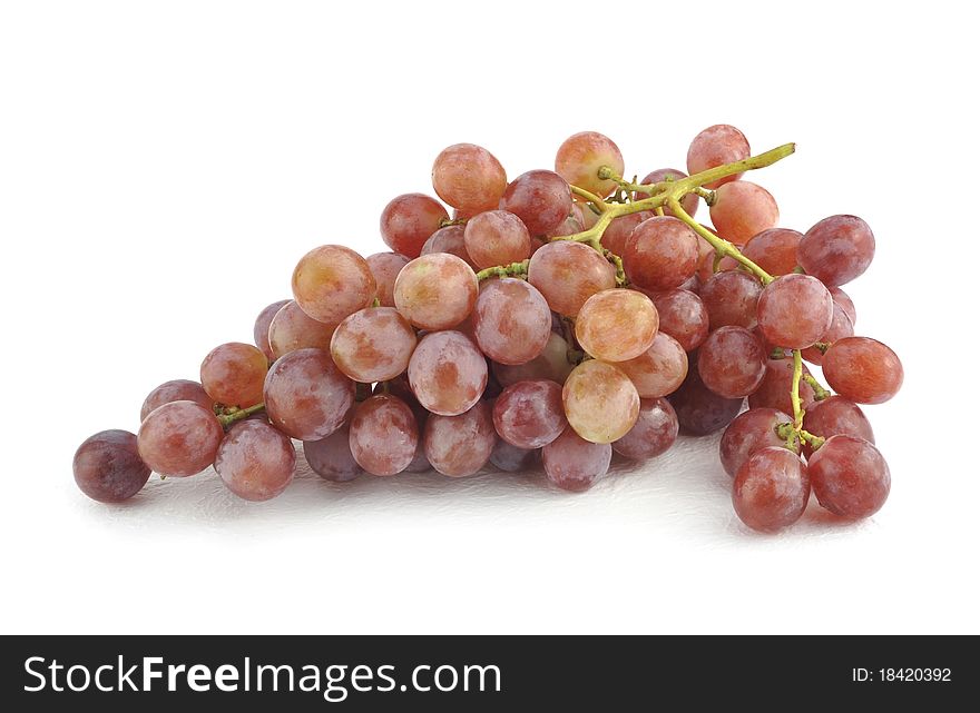 Red grapes isolated on white background