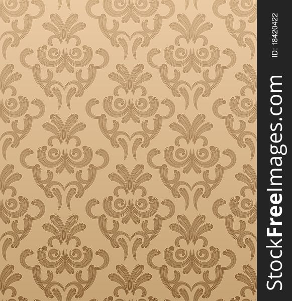 Seamless damask wallpaper with vintage ornaments