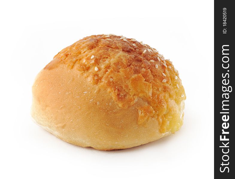 Round bread on  white background