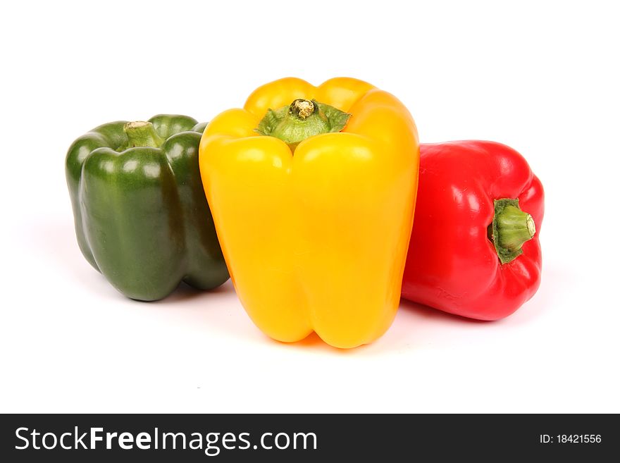 Studio photo of fresh peppers, isolated on white background. Studio photo of fresh peppers, isolated on white background