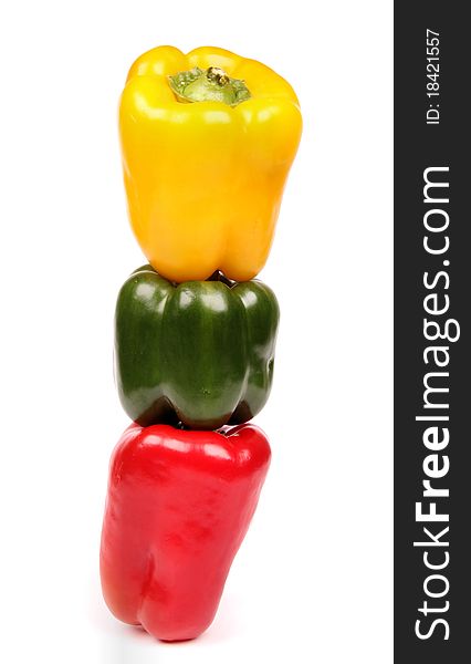 Studio photo of fresh peppers, isolated on white background. Studio photo of fresh peppers, isolated on white background