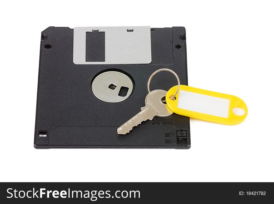 Floppy disks and key - security concept