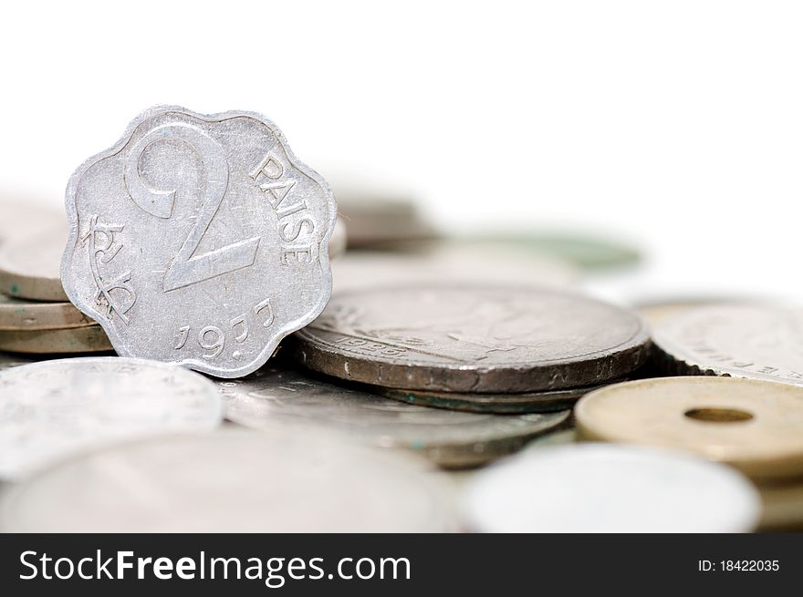 Old Indian Coins Isolated