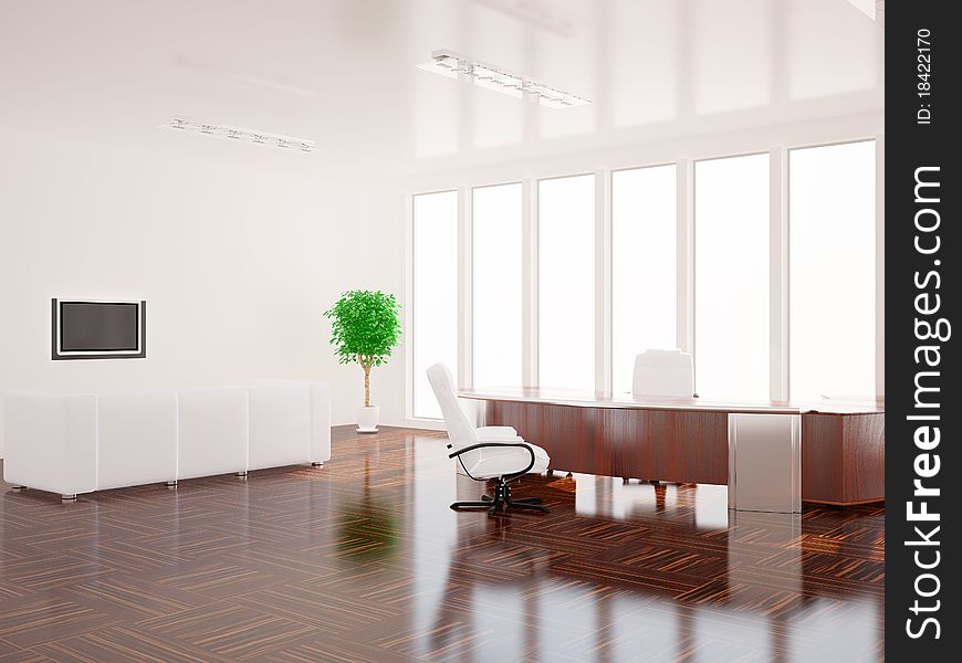 Modern interior of an office (3d rendering ). Modern interior of an office (3d rendering )