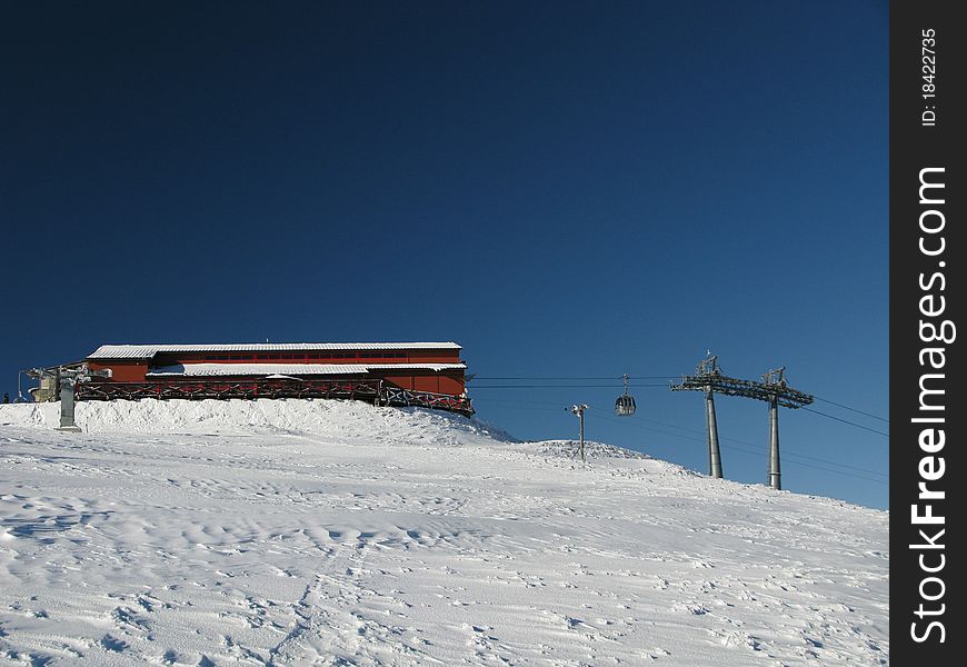 The ski area on mountains