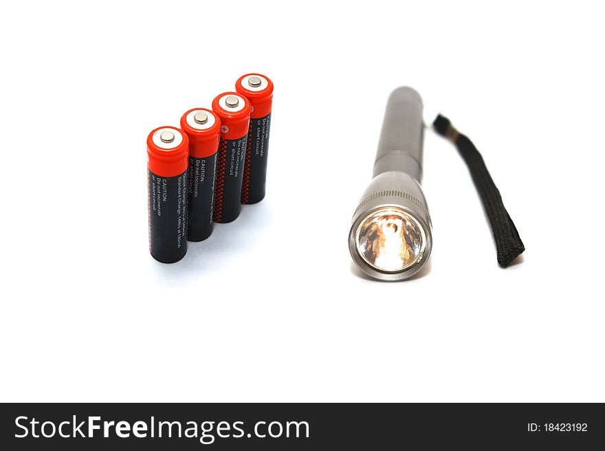 Flashlight with batteries