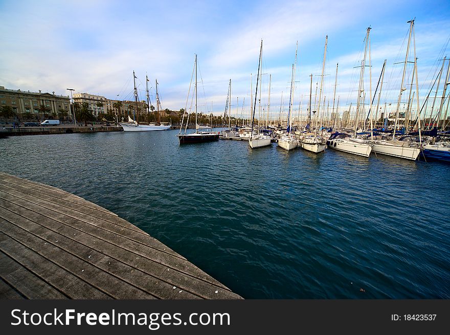 View of Olympic Port of Barcelona, Spain. View of Olympic Port of Barcelona, Spain