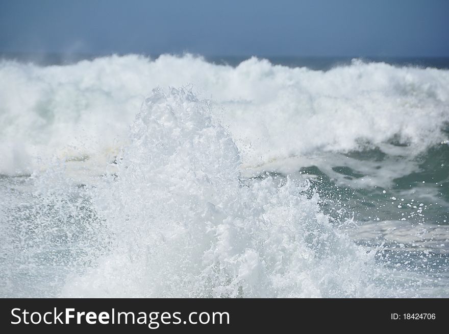 Wave breaking at paternoster South Africa