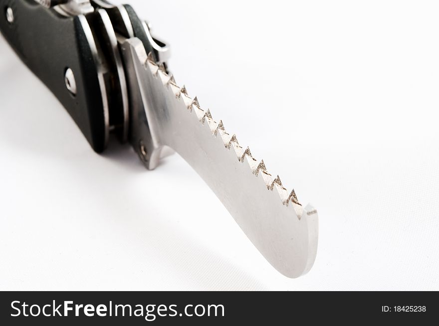 Pocket knife on a white background. Pocket knife on a white background