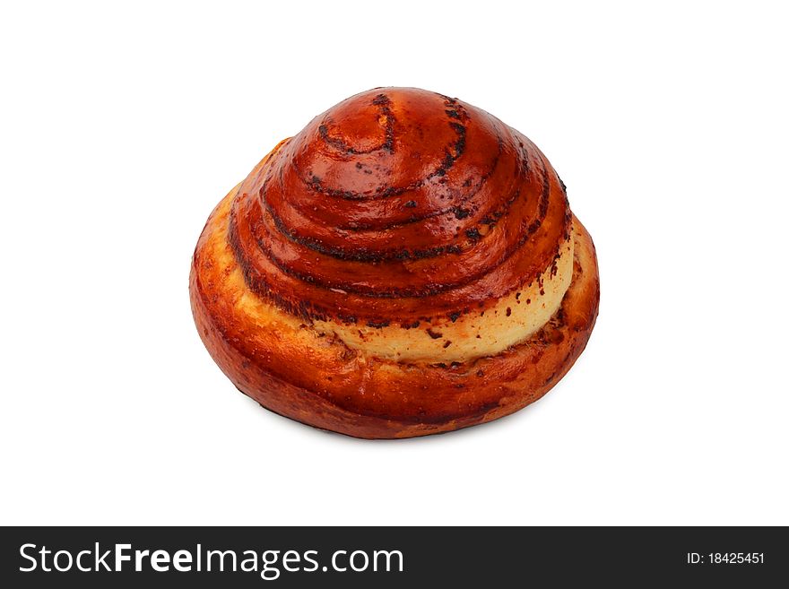 Sweet bun with cheese isolated on white background