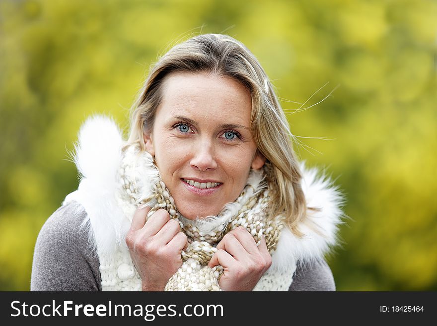 Beautiful woman in outdoor in winter. Beautiful woman in outdoor in winter