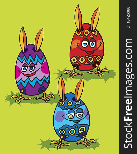 Easter eggs, abstract vector art illustration