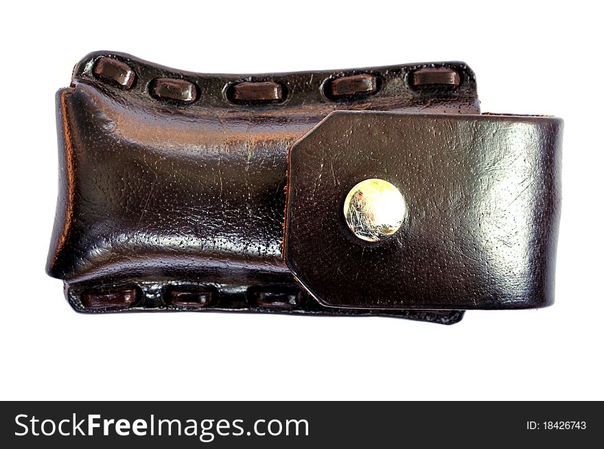 The leather bag for pocket knife