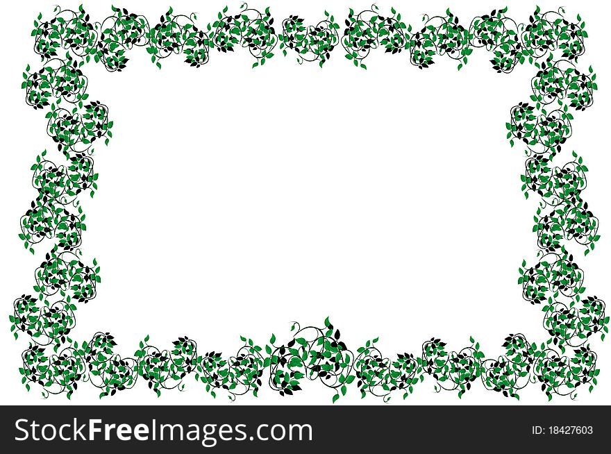 Vector illustration of the Frame from  leaves