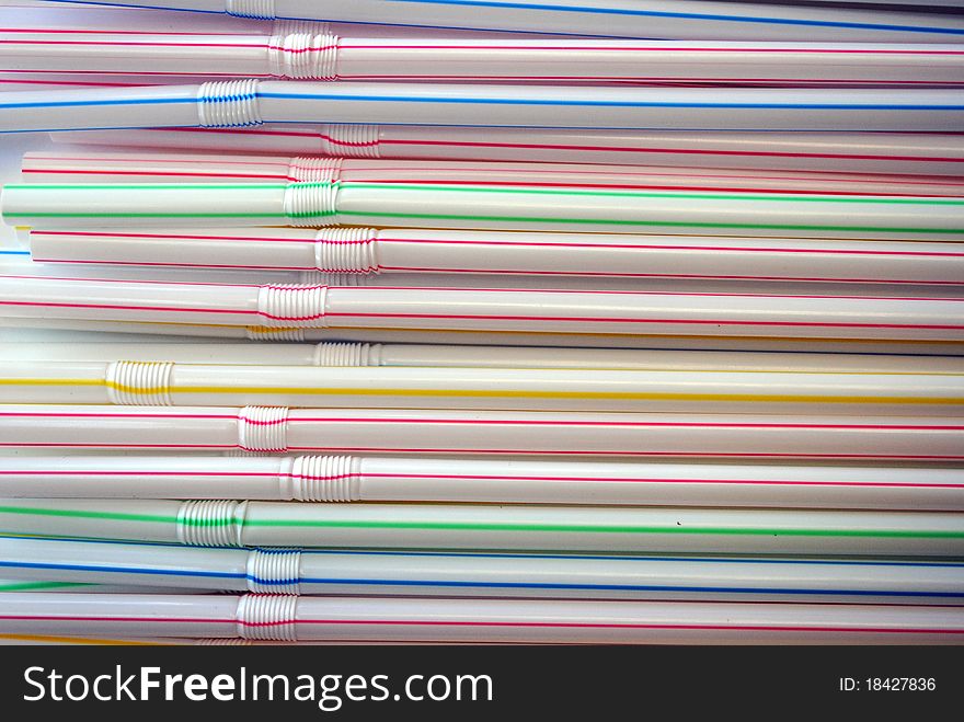 Plastic straws for a background