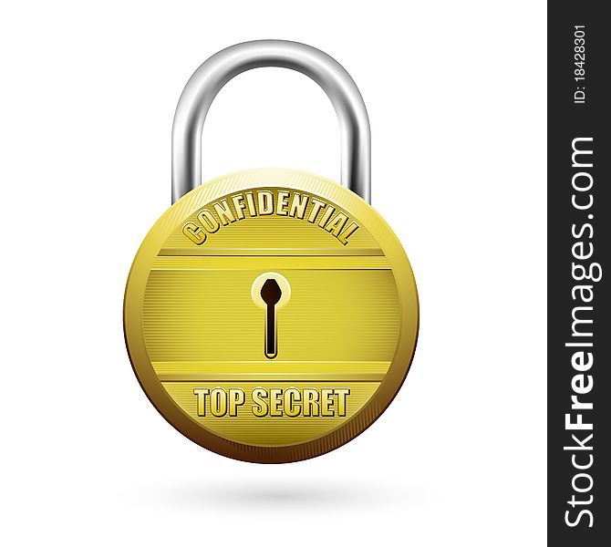 Illustration of padlock showing security on isolated background