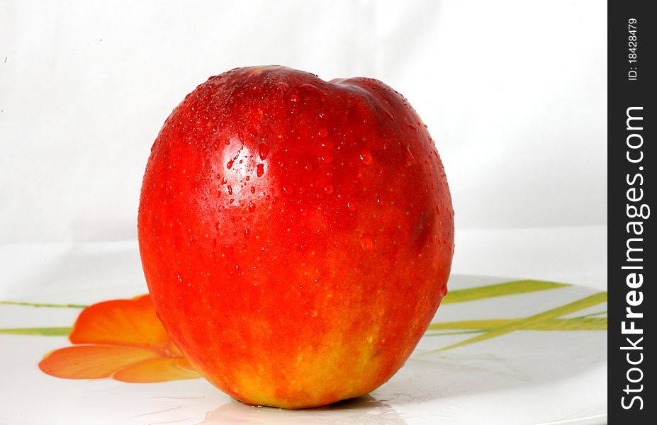 One organically grown apples isolated on white