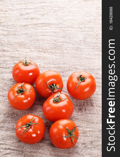 Tomato on a old fabric