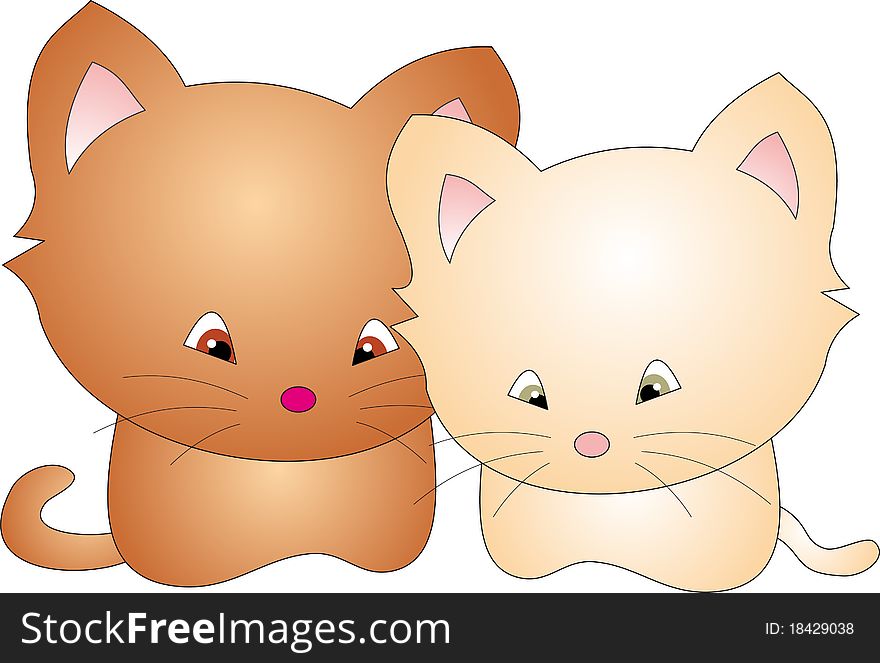 Cats isolated on white background. Vector