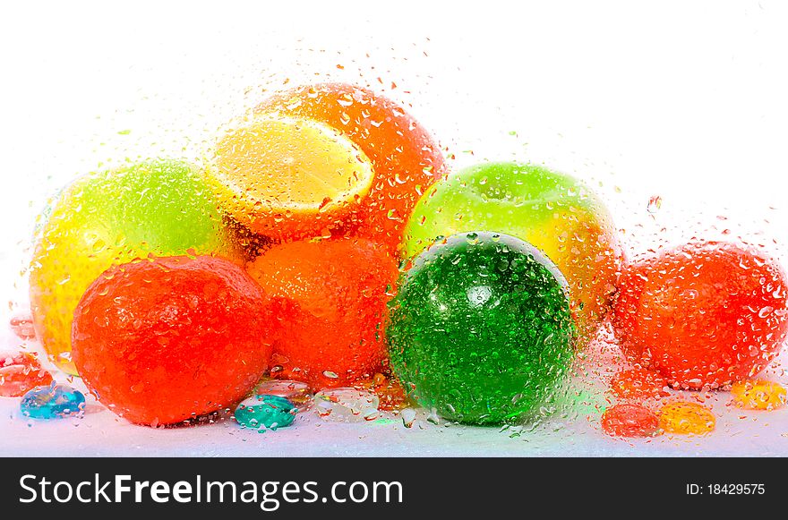 Bright and juicy fruits on white background