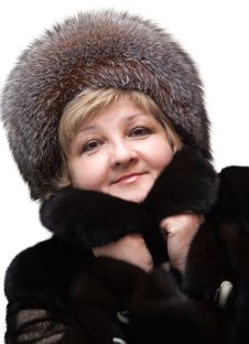 Beautiful Woman Wearing In Fur Hat And In Fur Coat Royalty Free Stock Images Beautiful Woman Wearing In Fur Hat And In Fur Coat Royalty Free Stock Images