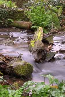 Waterfall In Forest At Spring Stock Photo Waterfall In Forest At Spring Stock Photo