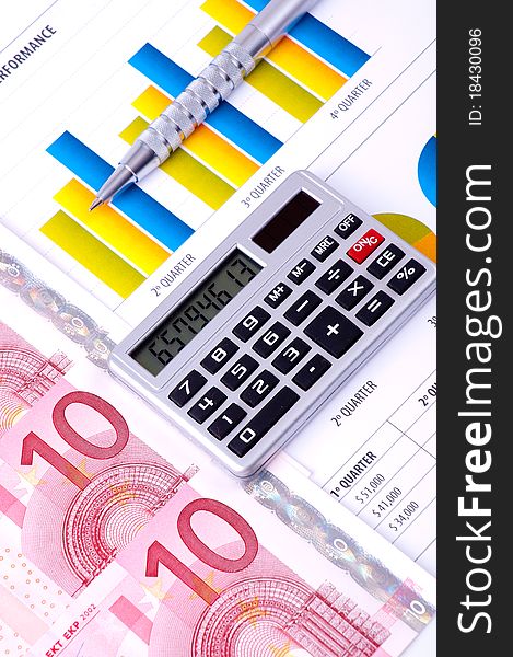 Financial Analysis with charts of progreso in industry with the European currency. Financial Analysis with charts of progreso in industry with the European currency