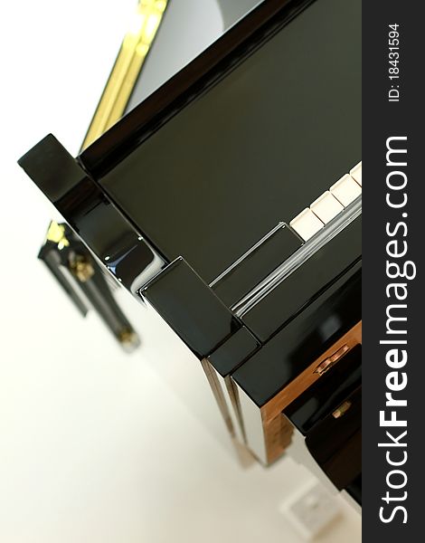 Image of a piano in a music shop. Image of a piano in a music shop