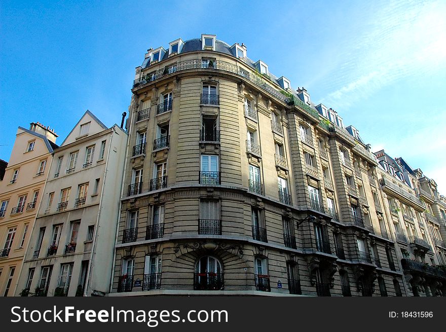 View of building facade at Paris. View of building facade at Paris