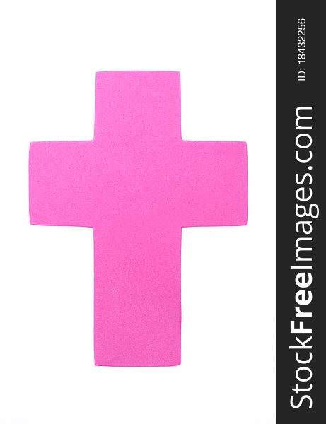 Pink Cross isolated on white