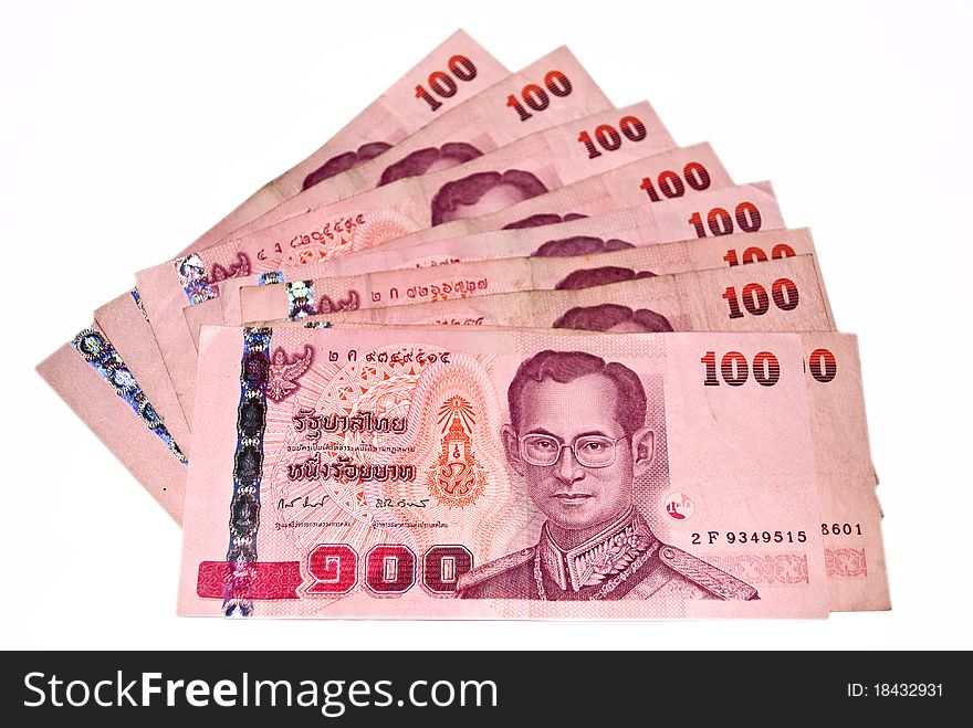 Thai Banknote isolated on white background