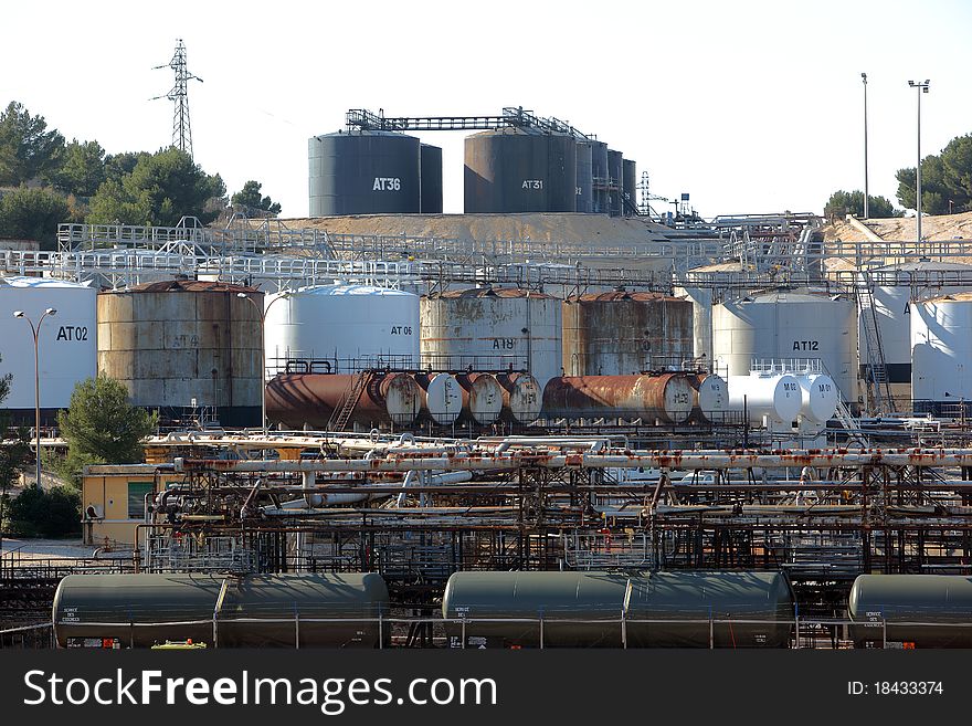 Oil refining facility in Lavera southern France. Oil refining facility in Lavera southern France